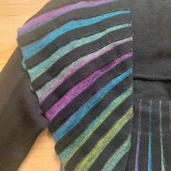 angel by gabri ozel cardigan multicolor rainbow open front merino wool Small S - Picture 3 of 9